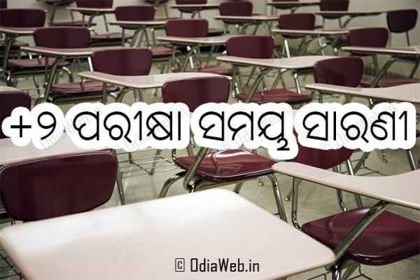 Odisha +2 Examination 2016 Time Table