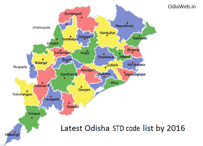 Latest Odisha STD Code List 2016