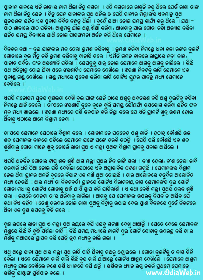 Odia Short Story Adbhuta Manichula Katha2