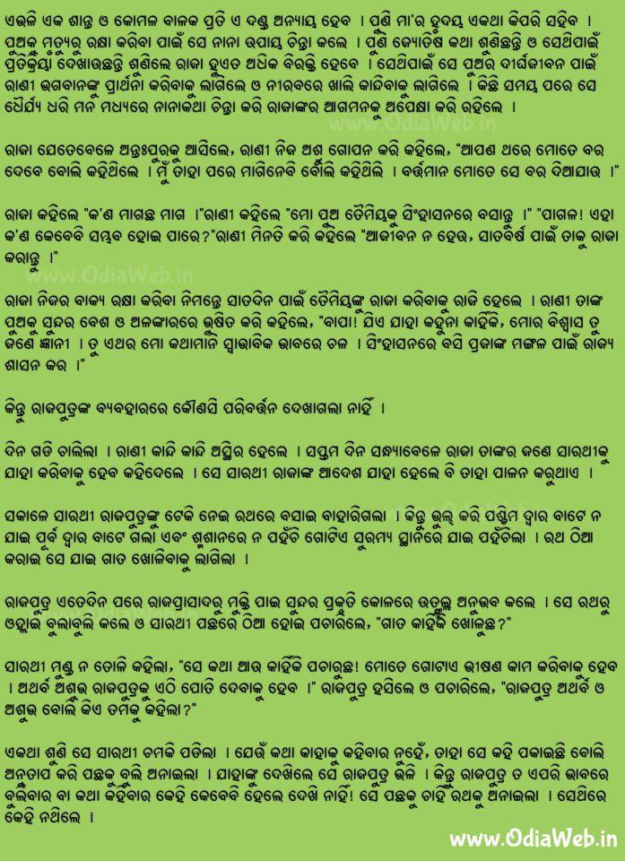 Odia Short Story Udasina Raja Putra 