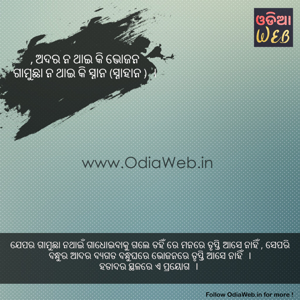 Odia Paheli Adara na thaiki bhiojana