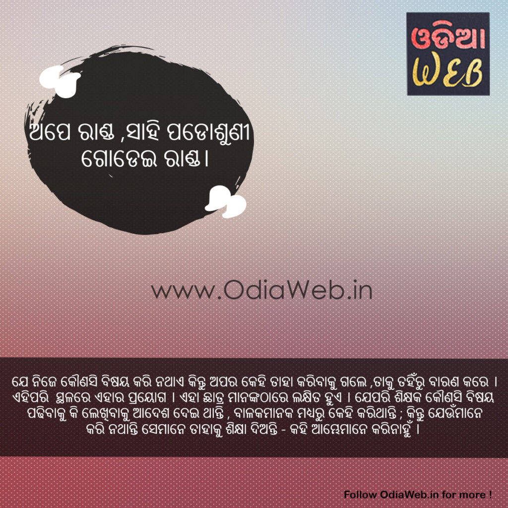 Odia Pahel Ape randa msahi padoshuni By OdiaWeb